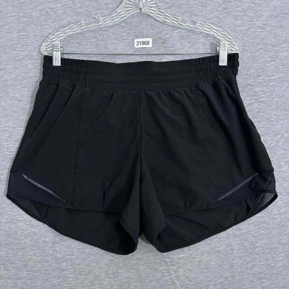 Lululemon Women’s Size 12 Black Hotty Hot High Rise 4" Inseam Shorts